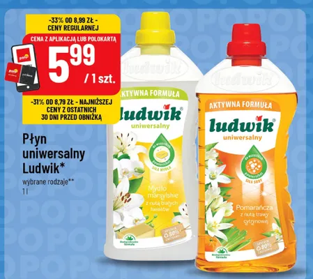 Płyn uniwersalny Ludwik pomarańcza z nutą trawy cytrynowej promocja w POLOmarket