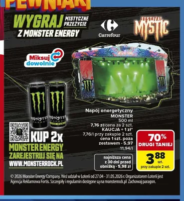 Napój energetyczny lemon WK DZIK promocja w Carrefour
