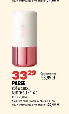 Róż w sticku Paese Butter Blend promocja w Drogerie Natura