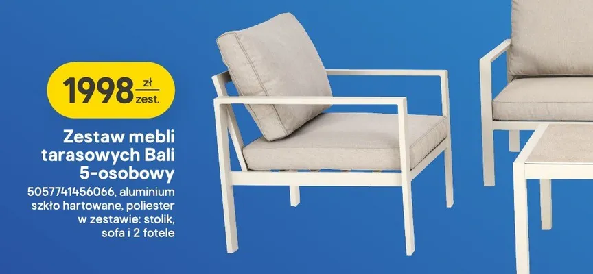 Zestaw mebli tarasowych Bali 5-osobowy promocja w Castorama