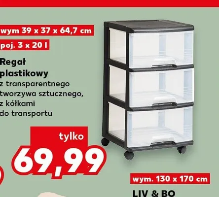 Regał plastikowy promocja w Kaufland