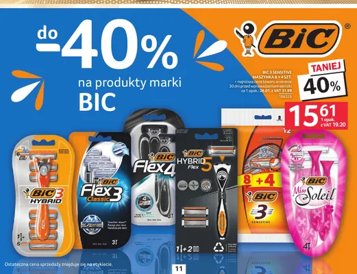 Maszynka do golenia BIC 3 Sensitive 8+4 szt. promocja w Selgros