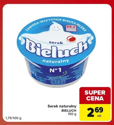 Serek naturalny Bieluch promocja w Carrefour Market