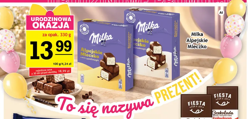 Alpejskie Mleczko o smaku śmietankowym Milka promocja w Gram Market