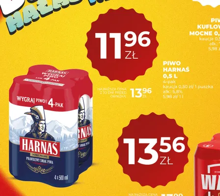 Piwo Harnaś 4-pak promocja w Duży Ben