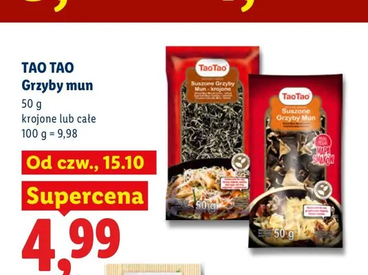 Grzyby mun całe Tao promocja w Lidl