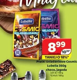 Płatki śniadaniowe Lubella Cosmic Choco promocja w Delfin