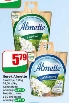 Serek Almette śmietankowy promocja w Dino