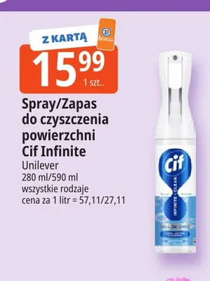 Zapas do czyszczenia powierzchni Cif Infinite promocja w Leclerc