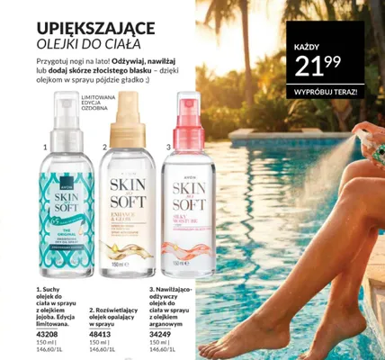 Suchy olejek do ciała w sprayu z olejkiem jojoba Avon Skin So Soft Edycja limitowana promocja w AVON