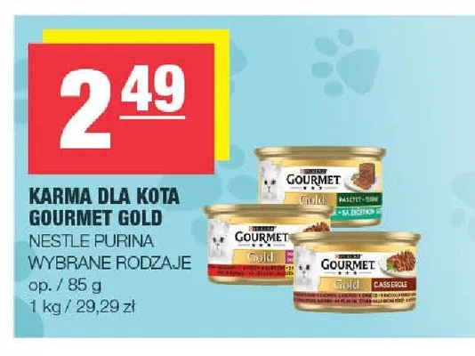 Karma dla kota Gourmet Gold Casserole promocja w SPAR