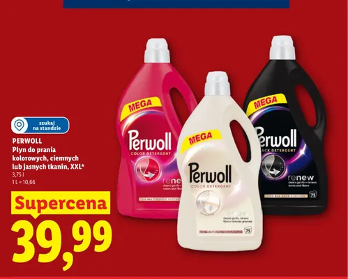Płyn do prania kolorowych tkanin Perwoll XXL promocja w Lidl