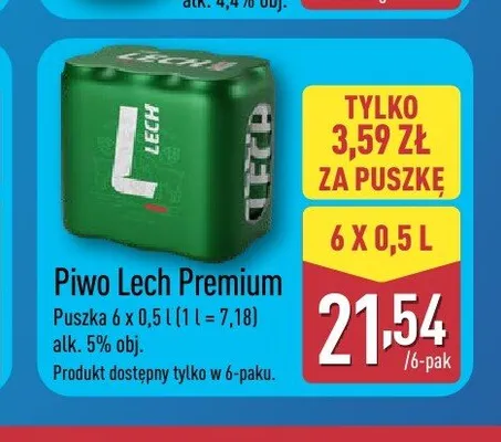 Piwo Lech Premium 6-pak promocja w Aldi
