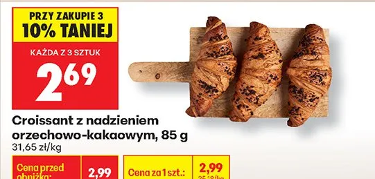Croissant z nadzieniem orzechowo-kakaowym promocja w Biedronka