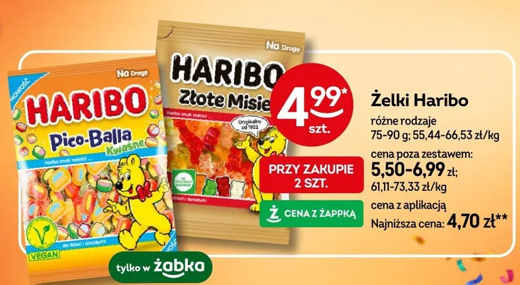Żelki Haribo różne rodzaje promocja w Żabka
