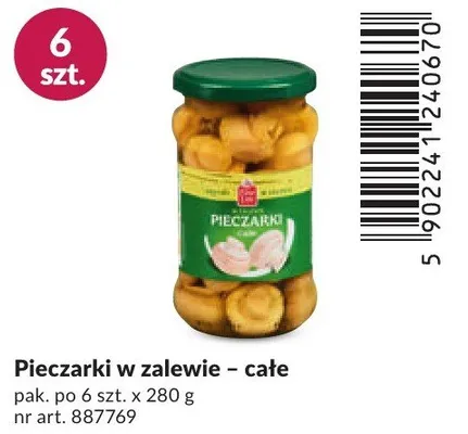 Pieczarki w zalewie całe promocja w Makro