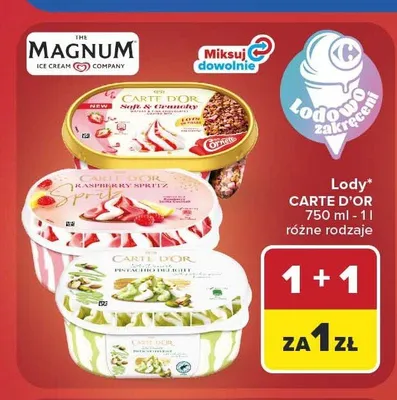 Lody Carte D'Or promocja w Carrefour