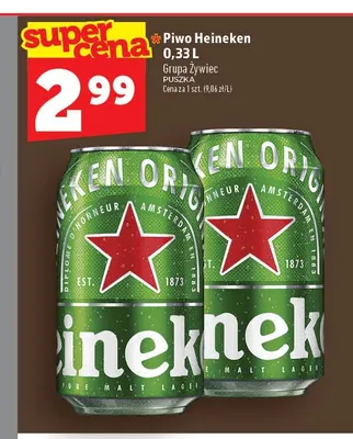 Piwo Heineken promocja w TOPAZ