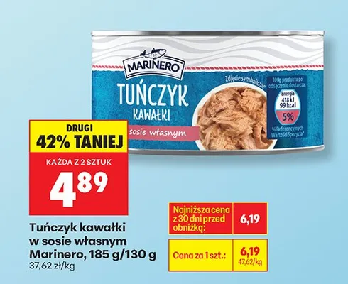 Tuńczyk kawałki w sosie własnym promocja w Biedronka