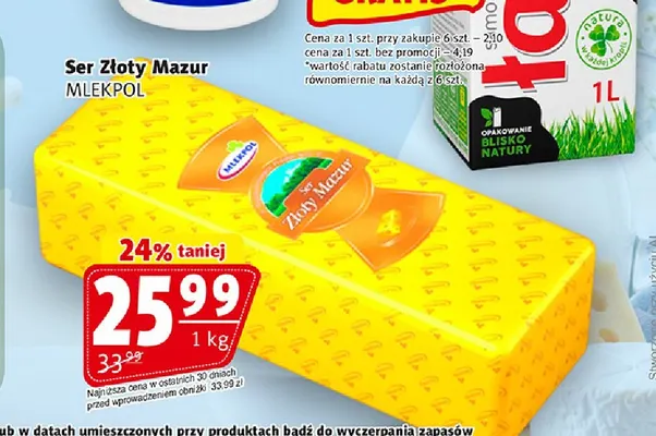 Ser Złoty Mazur Mlekpol promocja w Prim Market