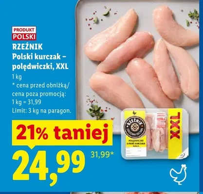 Polski kurczak - polędwiczki XXL Rzeźnik promocja w Lidl
