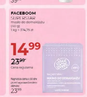 Masło do demakijażu Superstar FaceBoom promocja w Drogerie Jawa