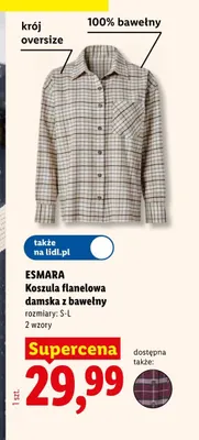 Koszula flanelowa damska z bawełny Esmara promocja w Lidl