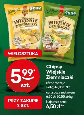 Chipsy wiejskie ziemniaczki różne rodzaje promocja w Żabka
