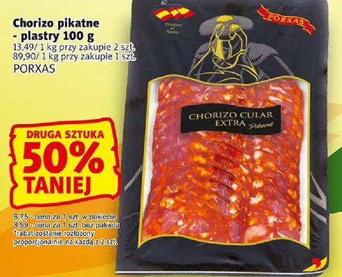 Chorizo pikatne plastry Porxas promocja w Prim Market