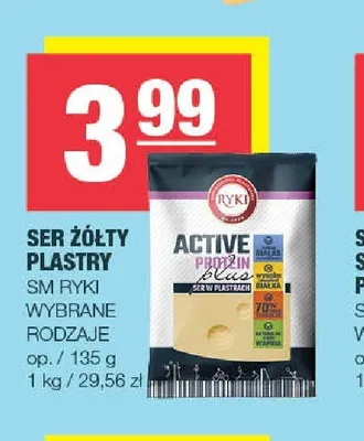 Ser żółty plastry Ryki Active Protein Plus promocja w SPAR