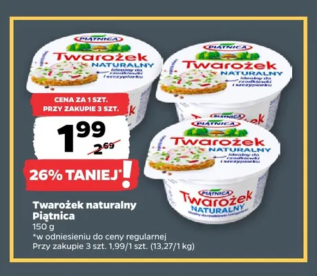 Twarożek naturalny Piątnica promocja w Netto