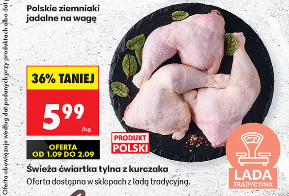 Świeża ćwiartka tylna z kurczaka promocja w Biedronka