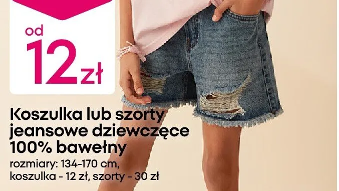 Szorty jeansowe dziewczęce 100% bawełny  promocja w Pepco