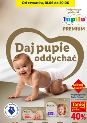 Pieluszki Lupilu Premium promocja w Lidl