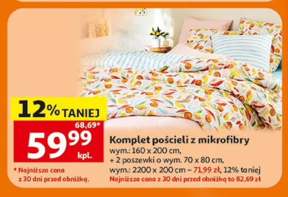 Komplet pościeli z mikrofibry promocja w Auchan