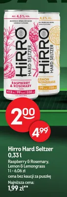 Hirro Hard Seltzer Raspberry & Rosemary promocja w Żabka