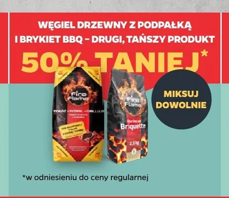 Węgiel drzewny z podpałką Fire Flame promocja w Netto
