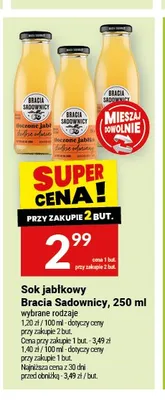 Sok jabłkowy Bracia Sadownicy 250 ml promocja w Twój Market