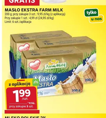 Masło ekstra Farm Milk promocja w Stokrotka
