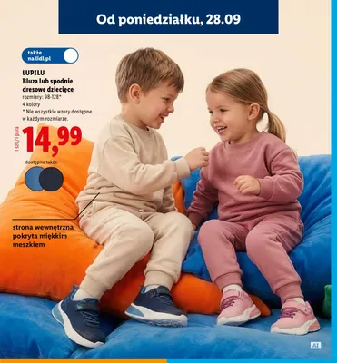 Spodnie dresowe dziecięce Lupilu promocja w Lidl