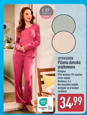 Piżama damska prążkowana promocja w Aldi