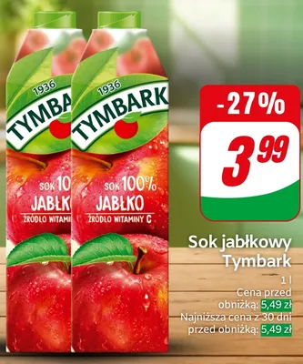Sok jabłkowy Tymbark promocja w Dino