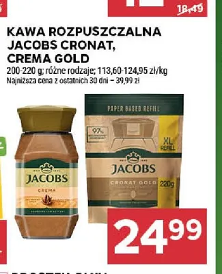 Kawa rozpuszczalna Jacobs Crema Gold promocja w Stokrotka