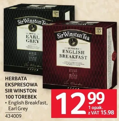 Herbata ekspresowa Sir Winston 100 torebek promocja w Selgros