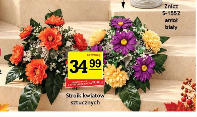 Stroik kwiatów sztucznych promocja w Gram Market