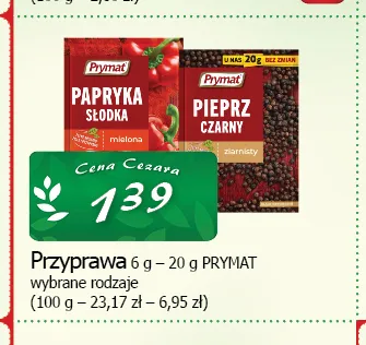 Przyprawa Papryka Słodka mielona Prymat promocja w CEZAR Delikatesy