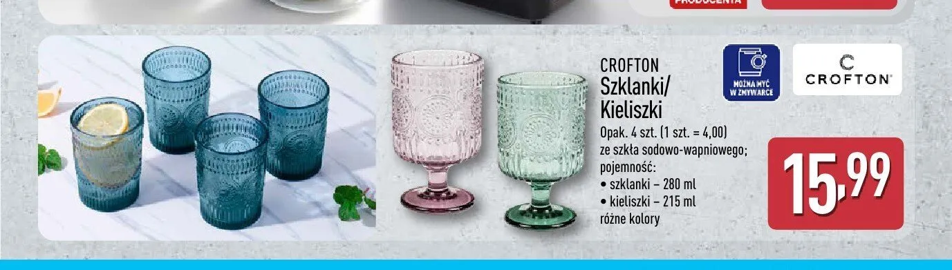 Kieliszki Crofton promocja w Aldi