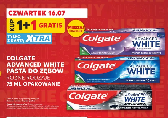 Pasta do zębów Colgate Advanced White promocja w Kaufland
