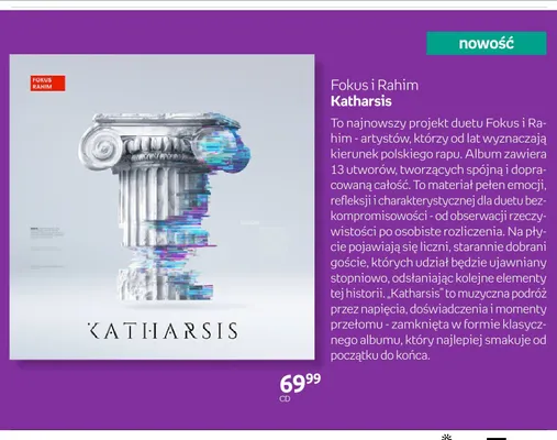 Płyta CD Fokus i Rahim Katharsis promocja w Empik