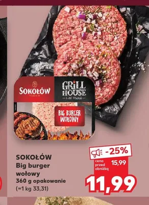 Big burger wołowy Sokołów promocja w Kaufland